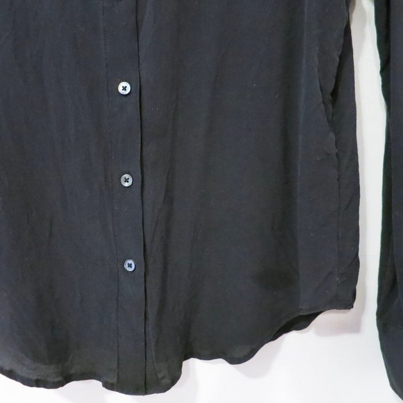 🌼 Black crepe de chine silk blouse shirt - Picture 4 of 4